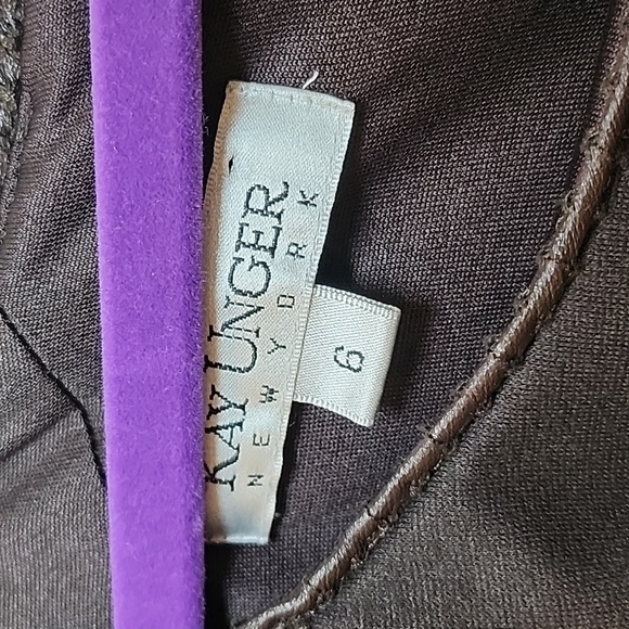 Kay Unger New York  cocktail dress Chocolate Brown Sz 6 - Picture 10 of 16